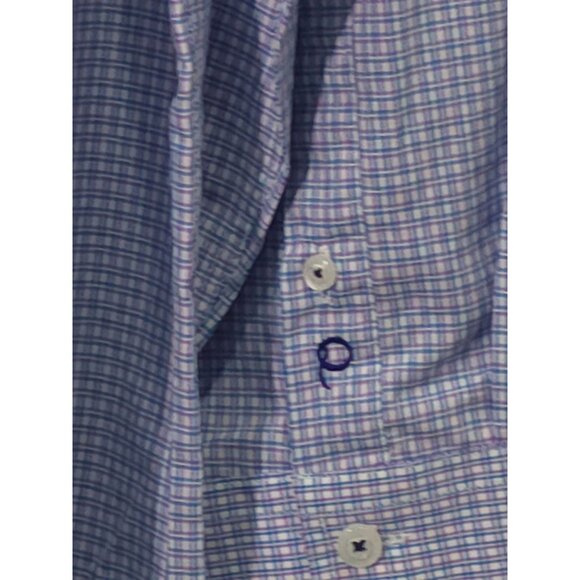 NWT Quieti Men's Large Shirt Blue & Purple Checkered Pattern 100% Fine Cotton - Picture 9 of 12